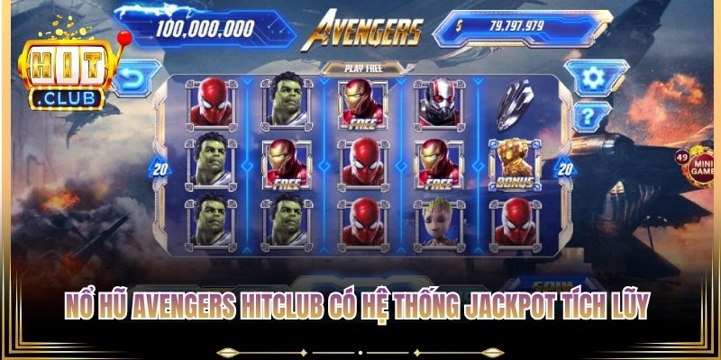 Nổ hũ avengers Hitclub có hệ thống jackpot tích lũy từ tiền cược của người chơi